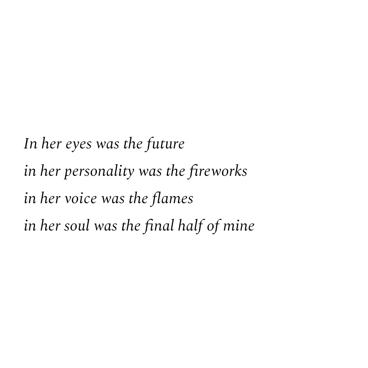 The “in her…” verse of The Zebra With Rainbow Stripes’ “One Month”